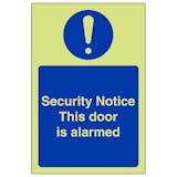 GITD Security Notice Door Is Alarmed - Portrait