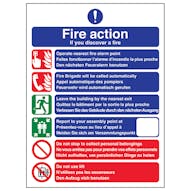 Multi-Lingual Fire Action 6 Points - Portrait