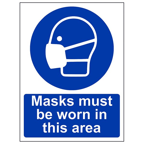 Masks Must Be Worn In This Area - Portrait | JustGloves