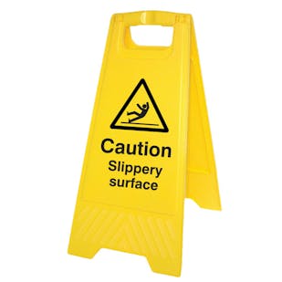 Double Sided Floor Sign - Caution Slippery Surface