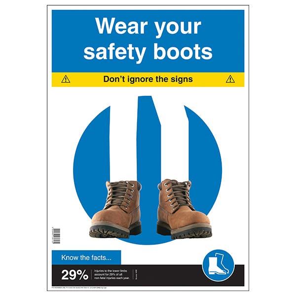 Wear Your Safety Boots Poster Safety Posters First Aid Posters