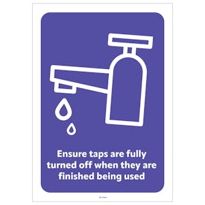 Ensure Taps Are Fully Turned Off Poster