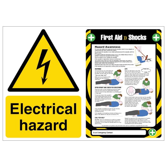 Electrical Hazard / First Aid Shocks | SafetySigns4Less