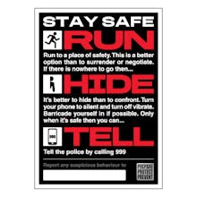 Run, Hide, Tell Poster - Stay Safe