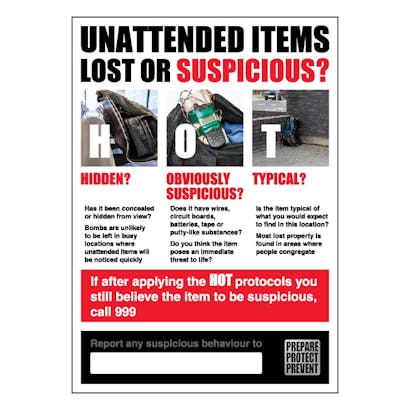 Unattended Items - HOT Poster | SafetySigns4Less