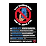 Mobile Phone Free Zone Poster - Prohibition Icon