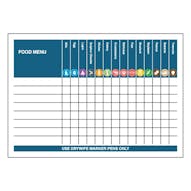 Food Menu- White Board Vinyl - A2