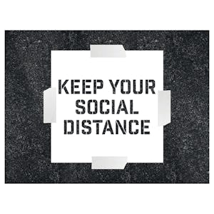 Keep Your Social Distance Stencil - Square