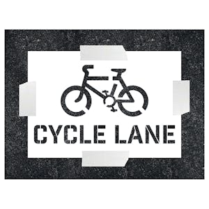 Cycle Lane With Icon Stencil