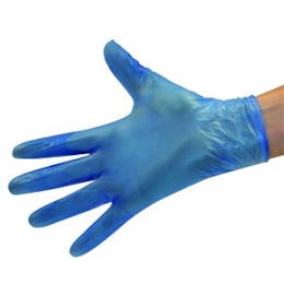 Top Glove Powdered Blue Vinyl Gloves AQL 1.5