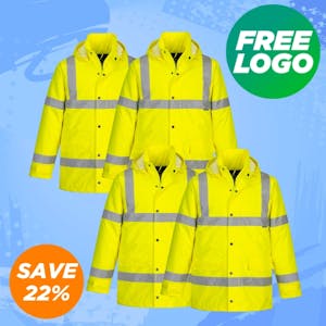 4 Portwest Hi Vis Traffic Jackets for £99- Includes Free Printed Logo!