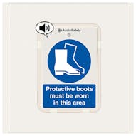 Protective Boots Must Be Worn - Talking Safety Sign