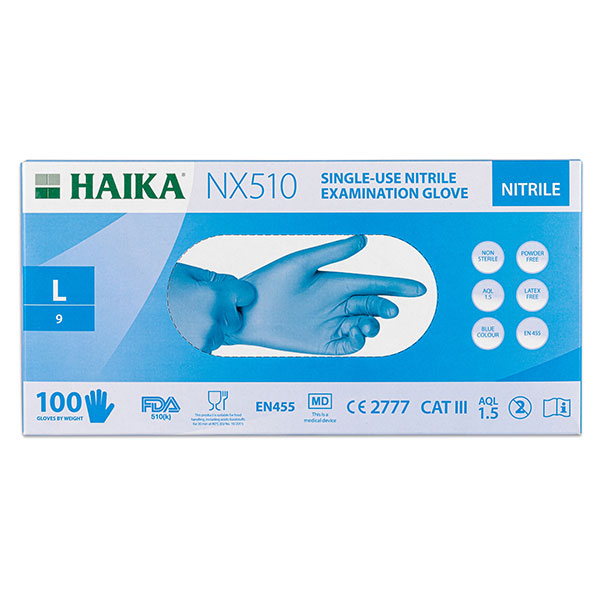 Haika Nitrile Economy Blue Gloves | JustWorkGloves