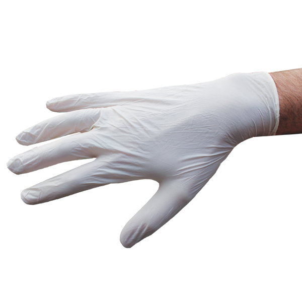 White deals nitrile gloves