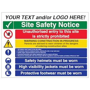 Multi Hazard Site Safety Notice 6 Points - Custom