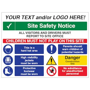 Multi Hazard Site Safety All Visitors To Site Office - Custom