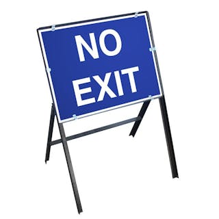 No Exit Sign with Stanchion Frame