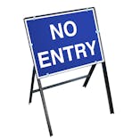 No Entry Sign with Stanchion Frame