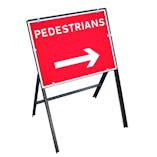 Pedestrians Right Sign with Stanchion Frame