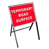 Temporary Road Surface Sign with Stanchion Frame