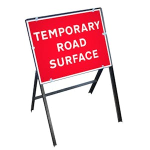 Temporary Road Surface Sign with Stanchion Frame
