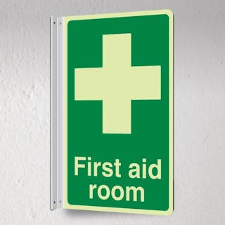 Photoluminescent First Aid Room - Corridor Sign