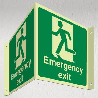 Photoluminescent Emergency Exit - Man Running Left - 3D Corridor Sign