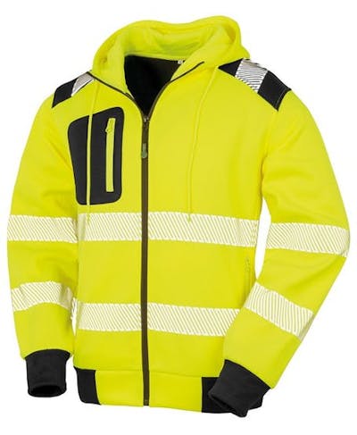 Result Recycled Zipped Safety Hi-Vis Hoodie